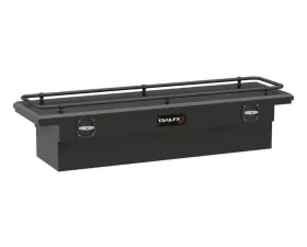 TrailFX Crsovr Low Profile Sgl Lid Dia Tread Mat Black Alum 69x19.25x13.5 W/Rail On Lid